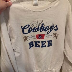 White Cowboys & Beer Sweater